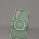 for Samsung Galaxy S25 Case with 360Rotatable Magnetic Ring Stand Compatible with Mag-Safe Military Protection Shockproof Matte Translucent Phone Cases for Samsung Galaxy S25,Green