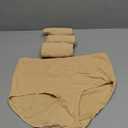 wirarpa Women's Cotton Underwear High Waisted Ladies Panties Full Coverage Briefs 4 Pack (Regular & Plus Size) (X-Large, Beige - Set 17)