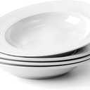 NUTRIUPS 8Oz Small Pasta Plates Set of 4, 8.5'' Wide Rimmed Soup Plates - 250ml Pasta Plates, Porcelain Soup Bowls, Microwave & Dishwasher Safe