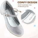 Girls Dress Shoes-Mary Jane Shoes for Girls Low Heel Princess Hook and Loop Dress Shoes Party Wedding Flats for Little/Big Kids 3