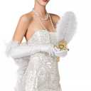 Handheld Ostrich Feather Fan 1920s Vintage Flapper Hand Fan for Costume Party