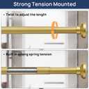 ENJOYBASICS Gold Shower Curtain Rod 30 to 76 Inches, Stainless Steel Adjustable Spring Tension Rods No Drill for Bathroom, Closet, Window, Room Divider, Never Rust, Non Slip