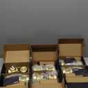 Black Door Knobs, Pismo Door Knob with Lock, Privacy Door Handles Interior for Bath & Bed (Passage, Gold, 6)