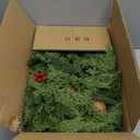 Prelit 50LED - 9 Ft by 12 Inch Christmas Garland with Lights Timer, Real Touch Norfolk Pine Cedar Garland 150 Cypress & 50 Norfolk PE Tips Berries Pine Cones for Indoor Fireplace Mantle Table Decor