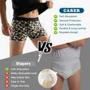 Carer Mens Incontinence Underwear – Moderate to Heavy Absorbency, Front-to-Back Coverage Day & Night Protection, Washable & Reusable Leakproof Boxer Briefs, 2-Pack, Medium