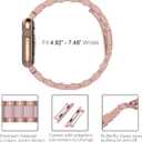 Wearlizer Rose Pink Compatible with Apple Watch Band 38/40/41/42mm Womens Replacement, Stainless Steel Strap Fashion Resin Wristband Sleek Metal iWatch Series 11 10 9 8 7 6 5 4 3 SE/Ultra 3 2 1