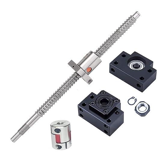16mm Ballscrew Kit SFU1610 RM1610 Anti-Backlash Ball Screw, Length 13.78 inch / 350mm 10mm Pitch + Ball Screw Nut + BK/BF12 Bearing End Supports+ Coupler, High Precision Part for CNC Machine