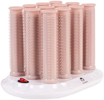 CALISTA Ion Hot Rollers for Long Hair | Hair Roller Clips Included | Heats to 230°F | Dual Voltage | Add Hands-Free Curls, Waves, and Volume (Pink, Long - 12)