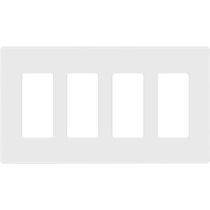 ENERLITES - SI8834-W-STICKER Screwless Decorator Wall Plates Child Safe Outlet Covers, Size 4-Gang 4.68" H x 8.30 L, Unbreakable Polycarbonate Thermoplastic, SI8834-W, Glossy, White