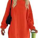 BTFBM 2025 Womens Sweaters Casual Crewneck Long Sleeve Oversized Sweater Dress Fall Winter Loose Slouchy Soft Pullover, Large