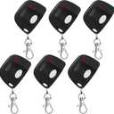 Kingdder 6 Pcs 8 Dip Switch 310mhz Garage Door Remote Compatible with Linear Delta 3 (DT DTA DTD DTC DNT00002A) Gate Opener Remote with Keychain (Black, White Button)