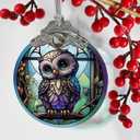 Jocidea Owl Christmas Ornaments - Owl Hanging Ornament - Owl Christmas Decor - Owl Suncatchers for Windows - Christmas Owl Gifts - Owl Lovers Gifts - Owl Ornaments for Christmas Tree