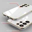 Compatible with Samsung Galaxy S25 Ultra Case Cute for Women Girls Men, Luxury Plating for Samsung Galaxy S25 Ultra Phone Case Slim Shockproof Silicone Bumper Phone Cover (White)