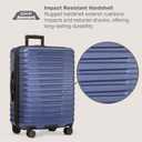 U.S. Traveler Boren Expandable Hardside Rugged Travel Luggage with 8 Spinner Wheels, Navy, 2-Piece Set, 2-Piece Set, USB Port in Carry-On