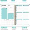 Undated Weekly Planner, Weekly To Do List Notebook with Goal & Habit Tracker Organizer, A5 Weekly Planner Notebook with Spiral Binding, 6.1" x 8.2" - Dark Green