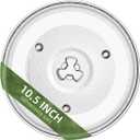 10.5" Microwave Turntable Compatible with Emerson 252100500497, 10 1/2 inch Replacement Microwave Glass Plate for Hamilton Beach, Oster MP-P23 (10.5" Small Coupler Hole)
