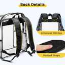 Vorspack Clear Backpack Heavy Duty - Clear Backpacks for School Transparent Bookbag for Girls Boys Large See Through Bag for Work, College, Concert - Black