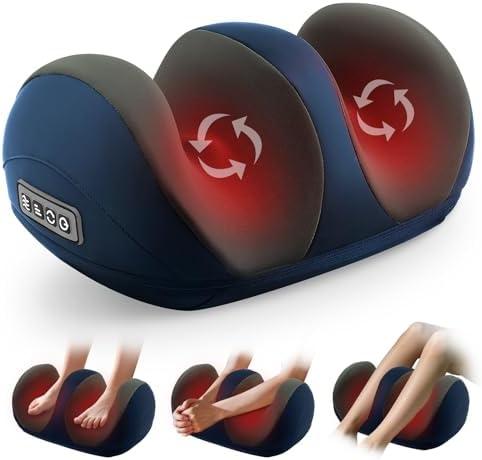 CCHYF Foot Massager with Heat, Shiatsu Foot and Calf Electric Kneading Massager Machine with Roller for Relaxation, Plantar Fasciitis, Pain Relief, Gifts for Women & Men(Blue)