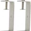 Stainless Steel C Clamps Small 5 Inch for Mounting, Heavy Duty U Clamps for Metal Working, Desk Clamp with Stable Wide Jaw Opening & Protective Pads/I-Beam Design (2pcs)