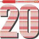 Aozora 20 Pack Red Gel Pens Fine Point Smooth Writing Pens Retractable Red Ink Pen with Soft Grip 0.5mm Quick Dry Office School Supplies Gold Clip