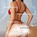 Avidlove Sexy Lingerie Deep V Teddy Strappy Lingerie Bodysuit One Piece Lace Babydoll Body Suit S-XXL (Red, S)
