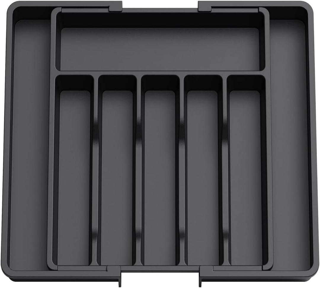 Adjustable Storage Tray Telescopic Cutlery Box Expandable Utensil Retractable Dinnerware with 8 Compartments for Tableware Cosmetics Jewelry