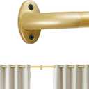 Gold Blackout Curtain Rod,Wrap Around Curtain Rods For Windows,1 Inch Diameter Adjustable Heavy Duty Curtains Rods for Bedroom For Sliding Glass Door (34-95 Inch)