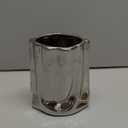 Ceramic Vase for Flowers, Nordic Flower Vase Modern, Decorative Vase with Electroplating Silver Finish, Irregular Clay Vase Small for Living Room Table Home Decor 