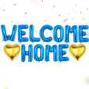 Blue Welcome Home Banner Balloon-13 Pieces Welcome Decorations Include Letter Banner Golden Love Balloon Home Balloons