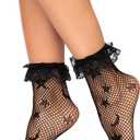Leg Avenue womens Galaxy Fishnet Anklet Sock Galaxy Black One Size