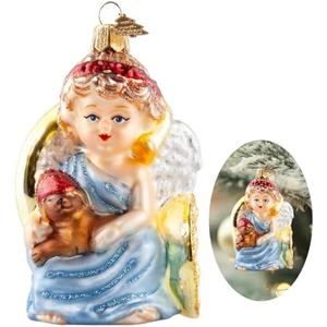 Hzyc Angle Christmas Ornaments,Hand-Blown Glass Ornaments for Christmas Tree, Angle Watcher Collection Figurine Hanging Ornament,Glass Christmas Decorations for Angle Lovers Holiday Party Home Gifts, Pack of 3