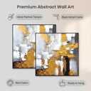 Large 3D Textured Black and White Abstract Wall Art for Hallway,Hand Painted Luxury Gold & Black Oil Painting for Office, Framed Modern Abstract Wall Decor for Living Room Ready to Hang 40x40 Inches
