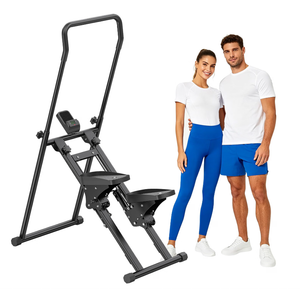 Adjustable Cardio Stair Stepper for Home, Folding Vertical Stair Stepper with Non-Slip Pedals & LCD Monitor, Portable Stair Stepper with Resistance & Handlebar,