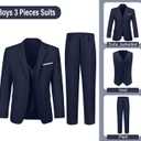 Boys Suits 3 Piece Slim Fit Suit Set Dresswear Ring Bearer Outfit for Boy (Blue) 10Y