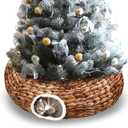 Soulchen Christmas Tree Cat Tunnel Bed 3FT x 3FT x 9.8IN Indoor Cat Donut Tunnels Peekaboo Cave Toy 3 Way Winter Holiday Decor for Kitty Rabbit Ferret Puppy(Woven Brown)