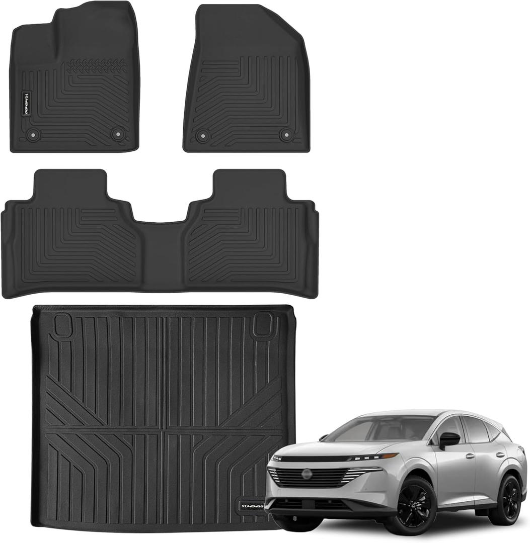 Floor Mats for 2025 Nissan Murano Upgrade Trunk Mat All Weather Floor Liners TPE Rubber Cargo Liner Fit for Nissan Murano 2025 Anti-Slip Full Set Automobile Mats Accessories
