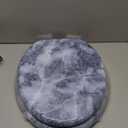 Angol Shiold Elongated Toilet Seat Molded Wood Toilet Seat with Quietly Close and Quick Release Hinges, Easy to Install also Easy to Clean (Elongated, Blue Marble) (Elongated-18.5)