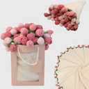 Handmade Crochet Rose Flower Bouquet Blanket, Pink Knitted Romantic Gift for Women Mom Wife Girlfriend, Home Decor for Mother’s Day Valentine Wedding Anniversary Birthday (Pink)