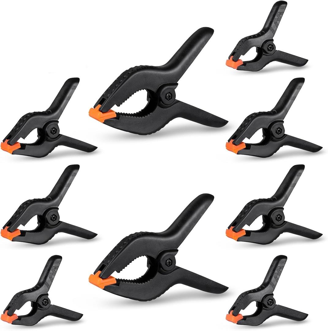 Spring Clamps Heavy Duty - Assorted Sizes Spring Clips Plastic 6.5 Inches, 4.5 Inches, 3.5 Inches Set - Backdrop Clips Small Clamps For Crafts Woodworking Background