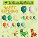 Amandir 165Pcs Dinosaur Balloons Arch Garland Kit, Sage Green Orange 6Pcs Dino Foil Balloons Happy Birthday Balloon for Jungle Safari Dinosaur Themed Party Baby Shower Decorations Supplies Kids Boys