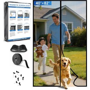 Magnetic Screen Door Upgraded PET Mesh Stronger Than Fiberglass and Polyester,Hands Free,Keeps Bugs Out,Pet & Kid FriendlySuitable for Home and Screen Size 40" X 82"