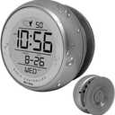 T-4660 Water Resistant Suction Cup Atomic Clock, Silver