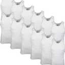 Gildan Men's A-Shirt Tanks, Multipack, Style G1104 (White (12-pack))