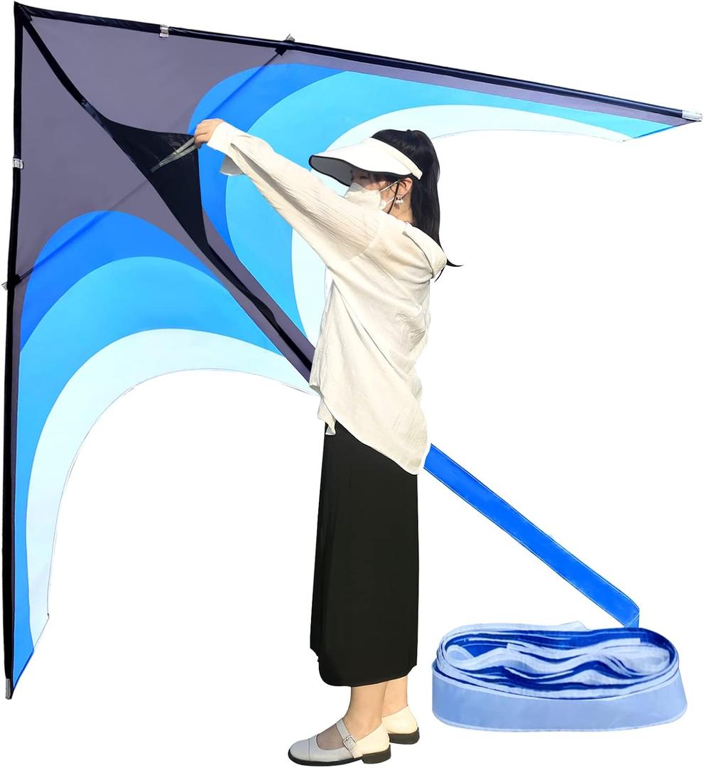 Large Single Line Beach Kite for Adults,Easy to Fly Kites for Kids Age 4-12, 3X-Large