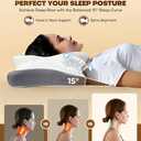 Cozyplayer True Cooling Cervical Neck Pillow for Pain Relief, Ergonomic Side Sleeper Pillow for Neck Support, Odorless Orthopedic Contour Memory Foam Pillows, Bed Pillow for Back Stomach Sleeper (Queen, Grey)