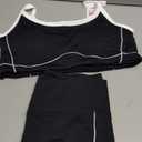 QBGJTD Two Piece Women Workout Sets Color Block Sports Bra and Scrunch Butt Lifting Shorts Gym Yoga Active Wear Outfits, Black, XL