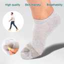 Toe Spacer Bunion Corrector Socks, Toe separators for women, All-Day Comfort and Breathable, Day and Night Support, Relieve Bunion Pain, Non-Slip Big Toe Straightener 2 Pcs(Gray Mx2)