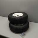 (2-Pack) 16x6.50-8 Pneumatic Tires on Rim - Universal Fit Lawn Mower and Yard Tractor Wheels - With Chevron Turf Treads - 3" Centered Hub and 3/4" Bushings - 396 lbs Max Weight Capacity