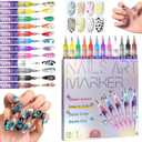 12 Colors Nail Art Marker Pens Set, Nail Markers for Nail Art, Suitable for Nail Art, Nail Painting, And Artistic Decorations; Suitable for Both Children And Adults, Nail Art Pen Set for Beginners