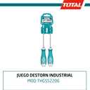 TOTAL - Set of 2 screwdrivers - 1 flat tip and 1 with Phillips tip - Magnetic tip with strong magnet - Convenient to use - S2 steel